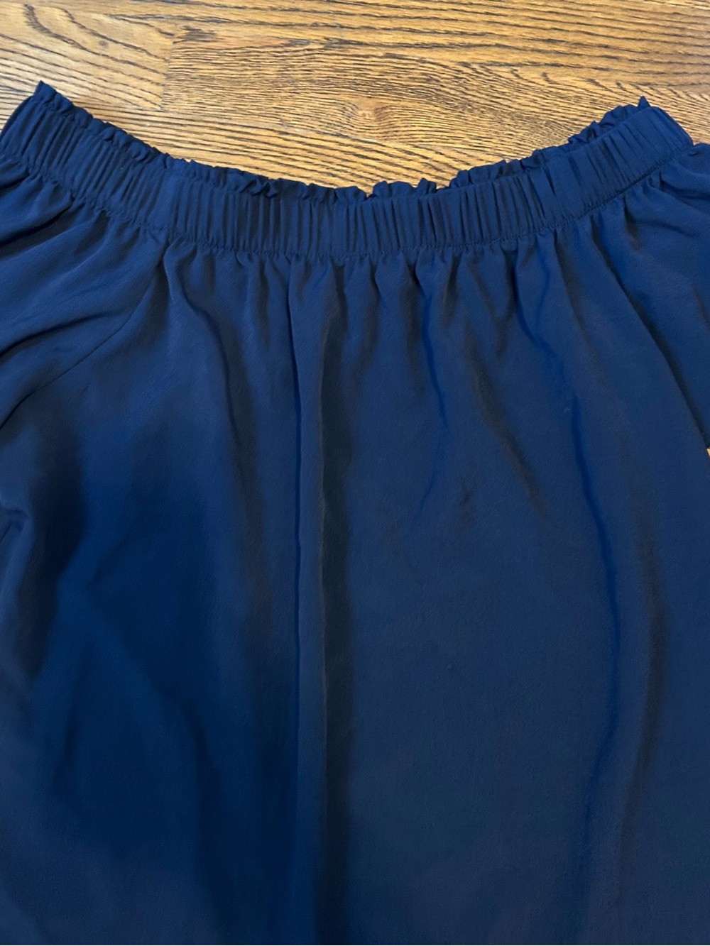 eva mendes for New York & Company Navy Blue Elastic Waist Top 0109